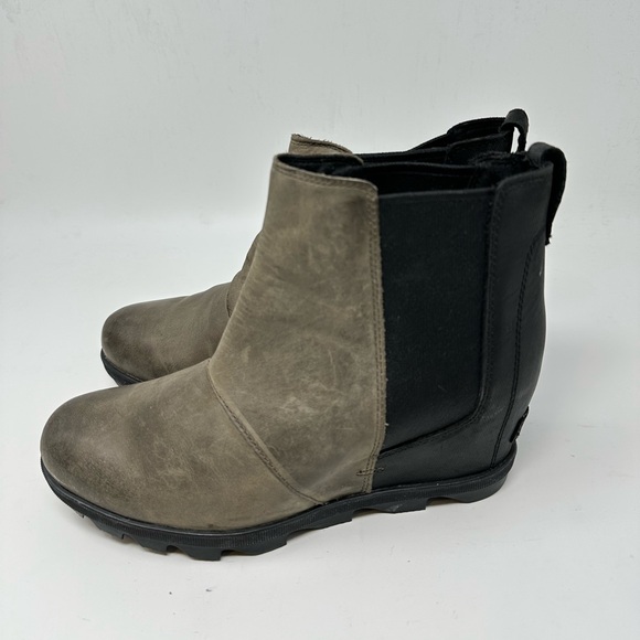 Sorel Joan Of Arctic Wedge II Chealsea Boots In Green Olive Sz 10